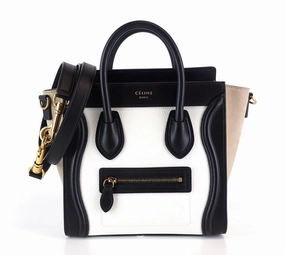 Calf Leather and Suede Tricolour Nano Luggage Bag