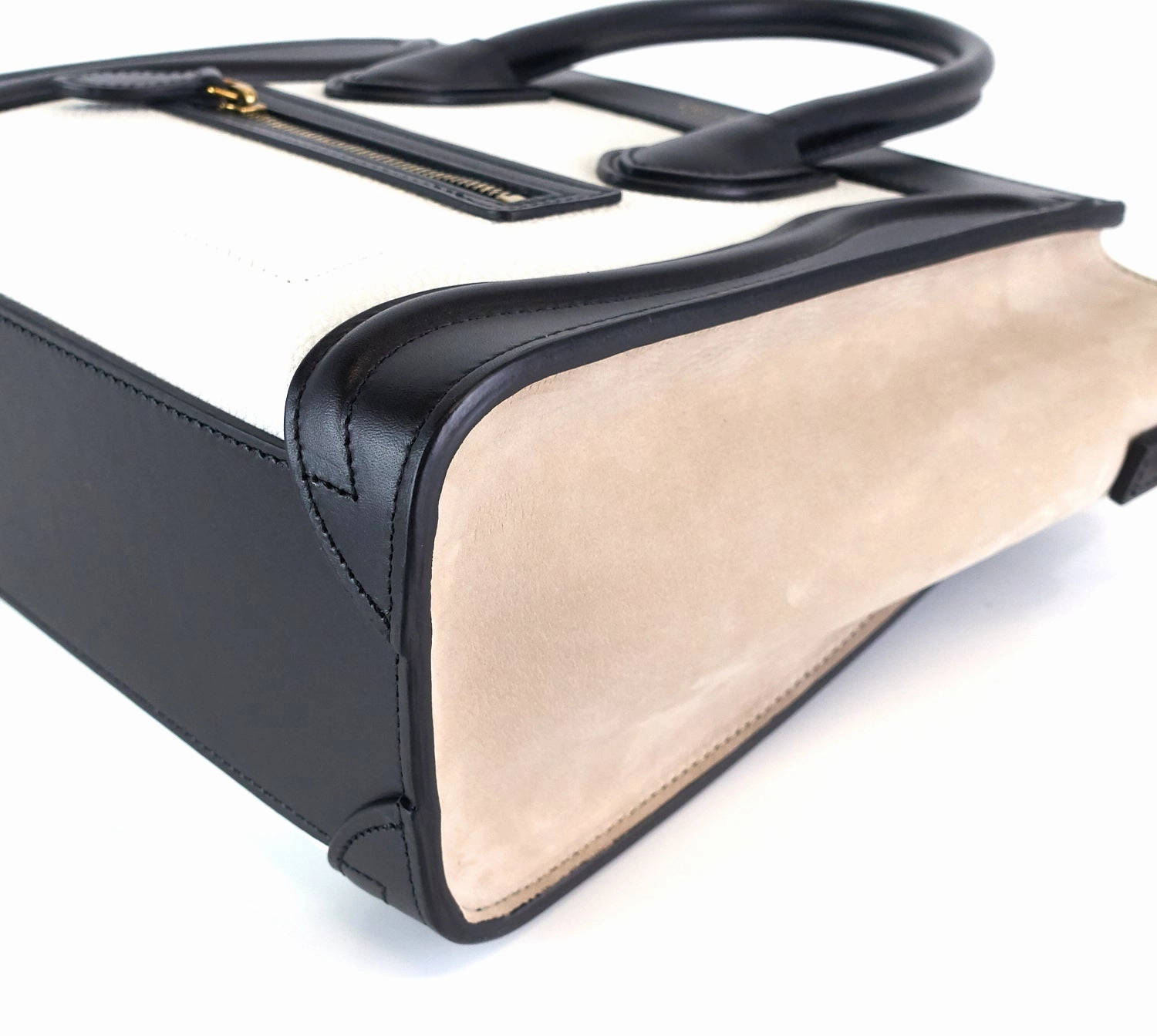 Calf Leather and Suede Tricolour Nano Luggage Bag