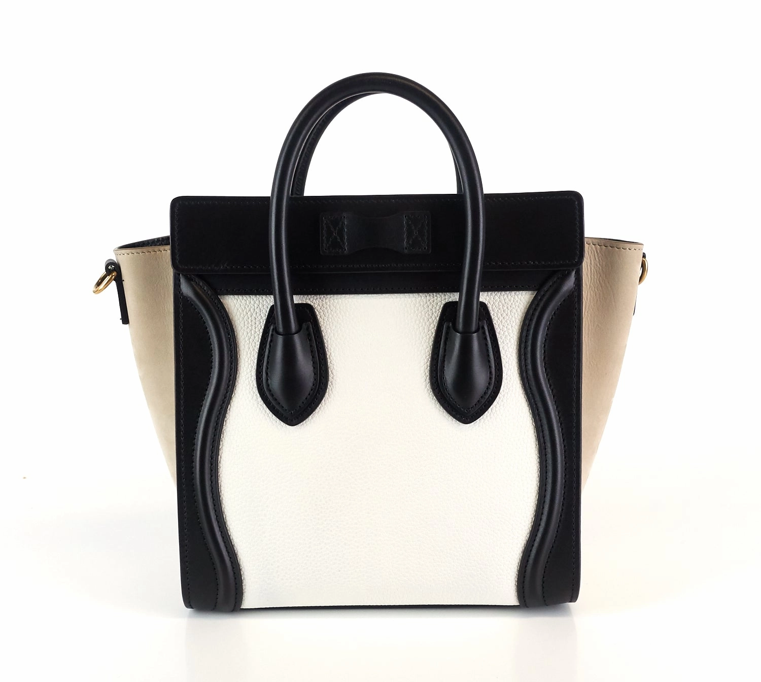 Calf Leather and Suede Tricolour Nano Luggage Bag
