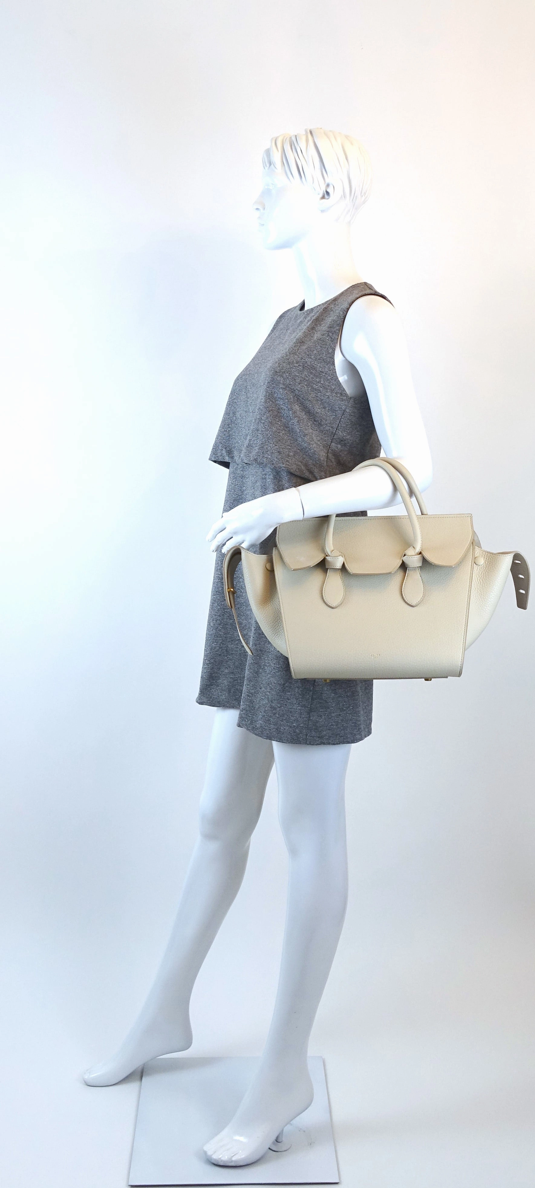Calf Leather Knotted Handles Bag