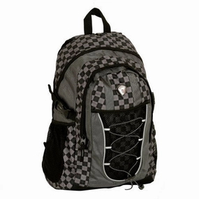 CALPAK Westside Black Checkered 18-inch Deluxe Backpack With Laptop Compartment