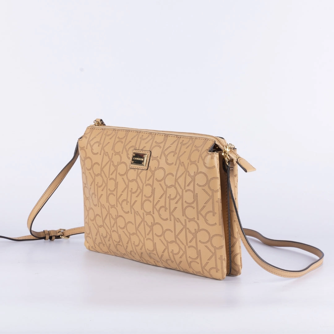 Calvin Klein Monogram Zip Cross Body Bag