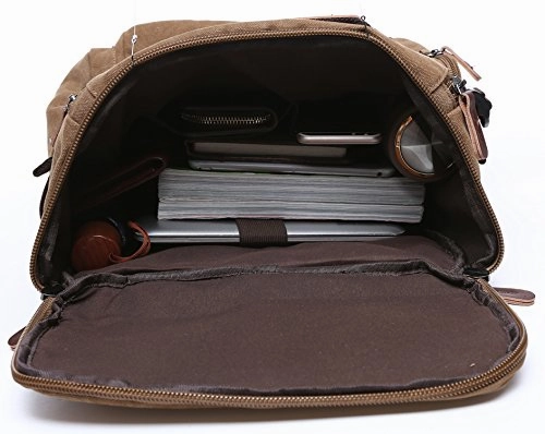 Canvas Backpack, Aidonger Vintage Canvas School Backpack Hiking Travel Rucksack Fits 15'' Laptop