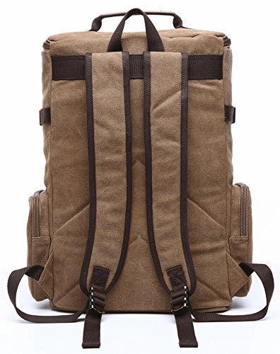 Canvas Backpack, Aidonger Vintage Canvas School Backpack Hiking Travel Rucksack Fits 15'' Laptop