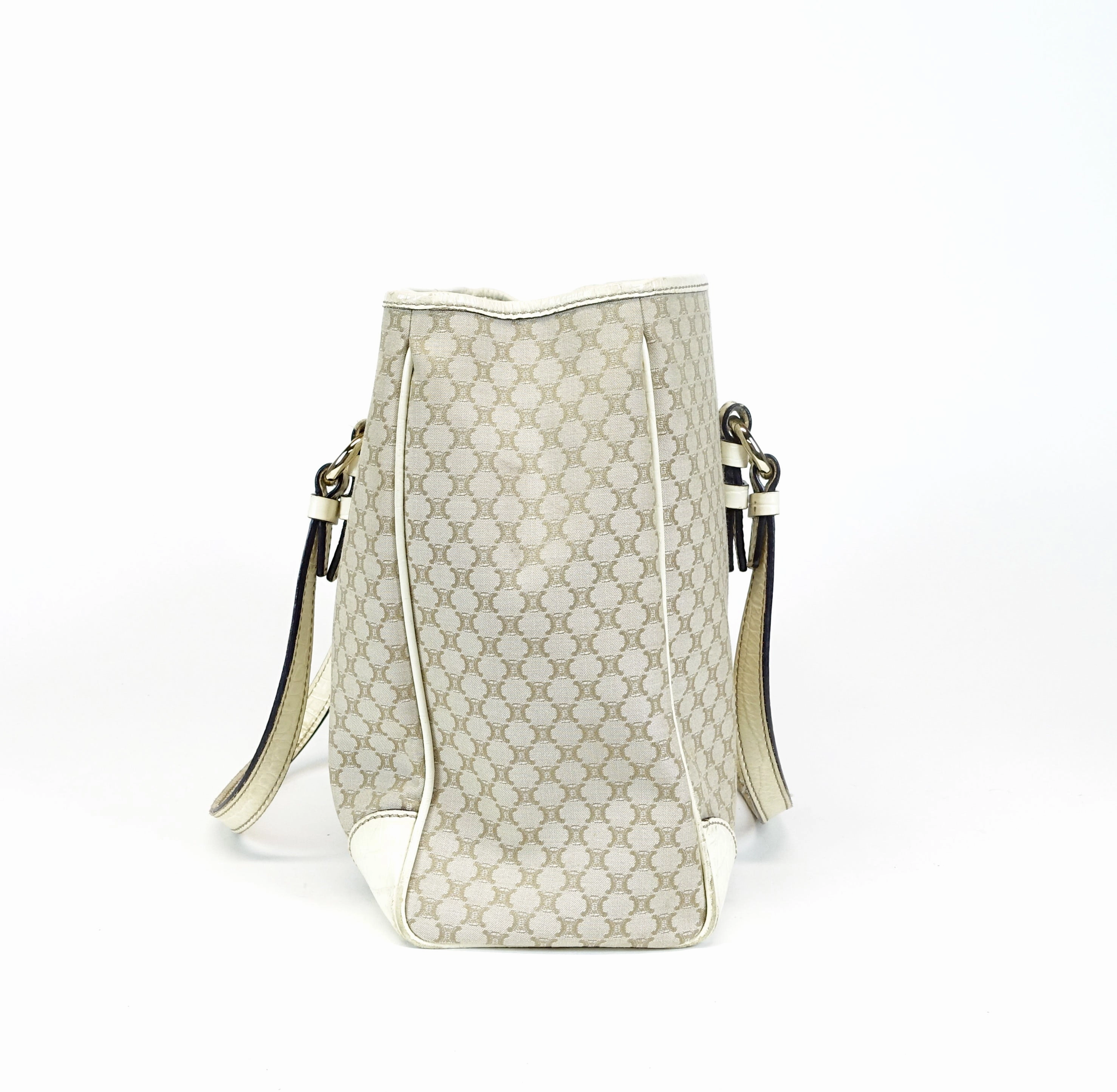 Canvas Ivory Trim Tote Bag