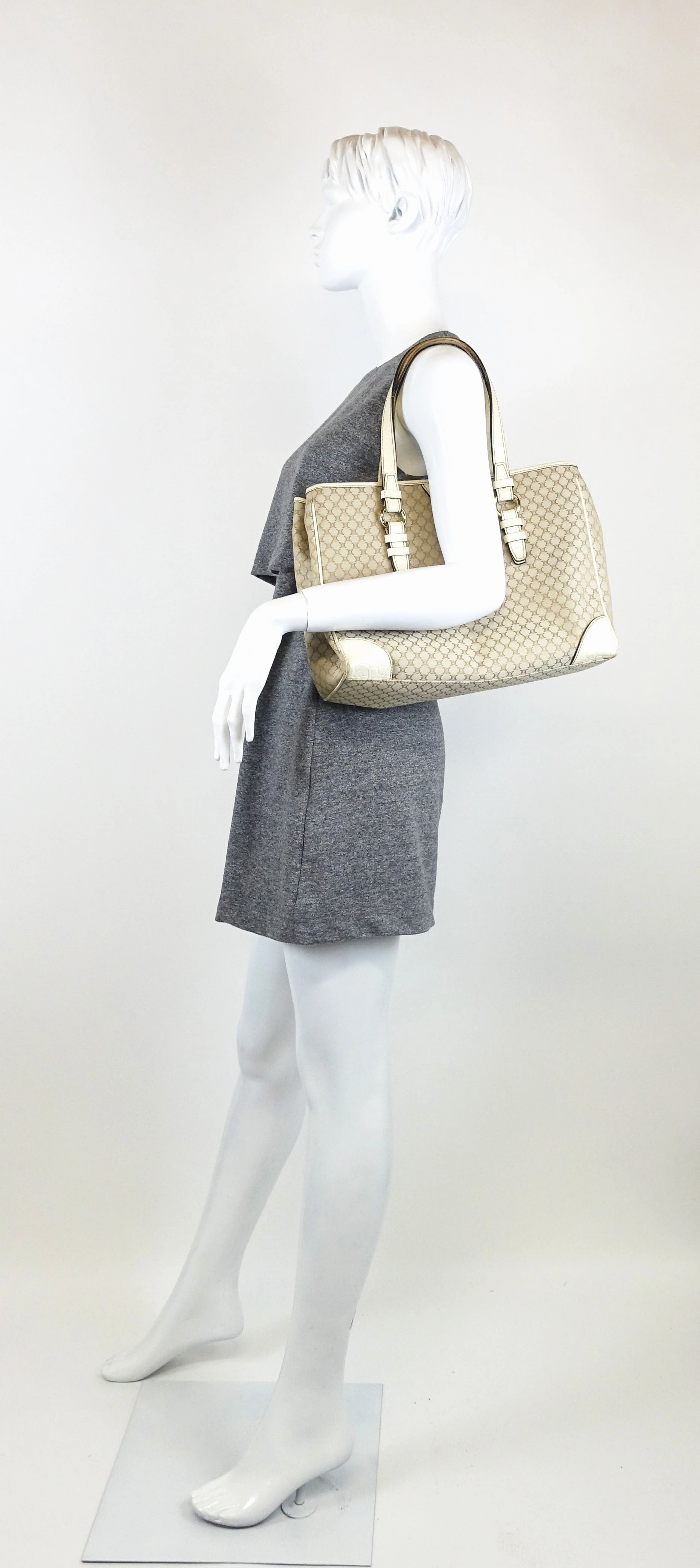 Canvas Ivory Trim Tote Bag