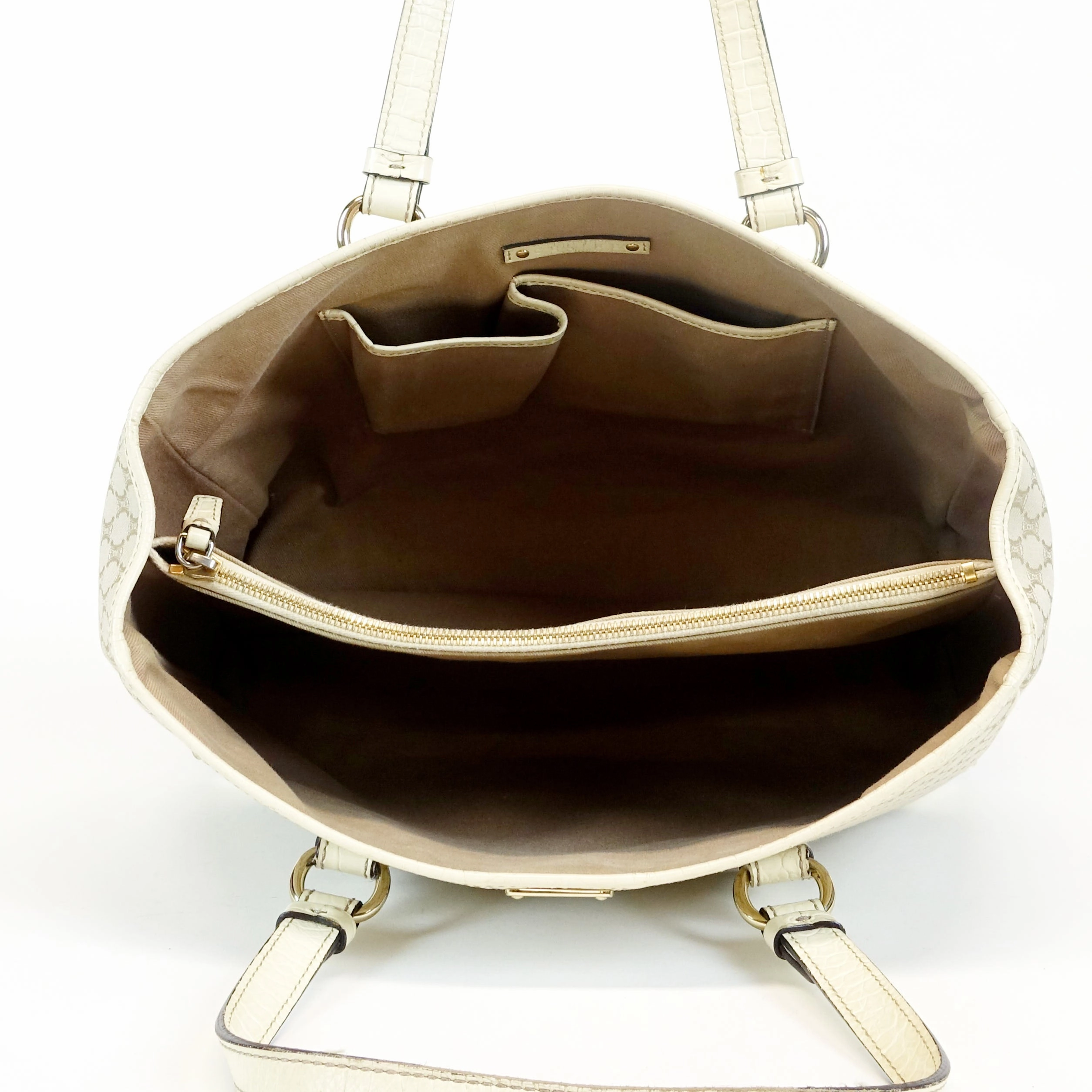 Canvas Ivory Trim Tote Bag
