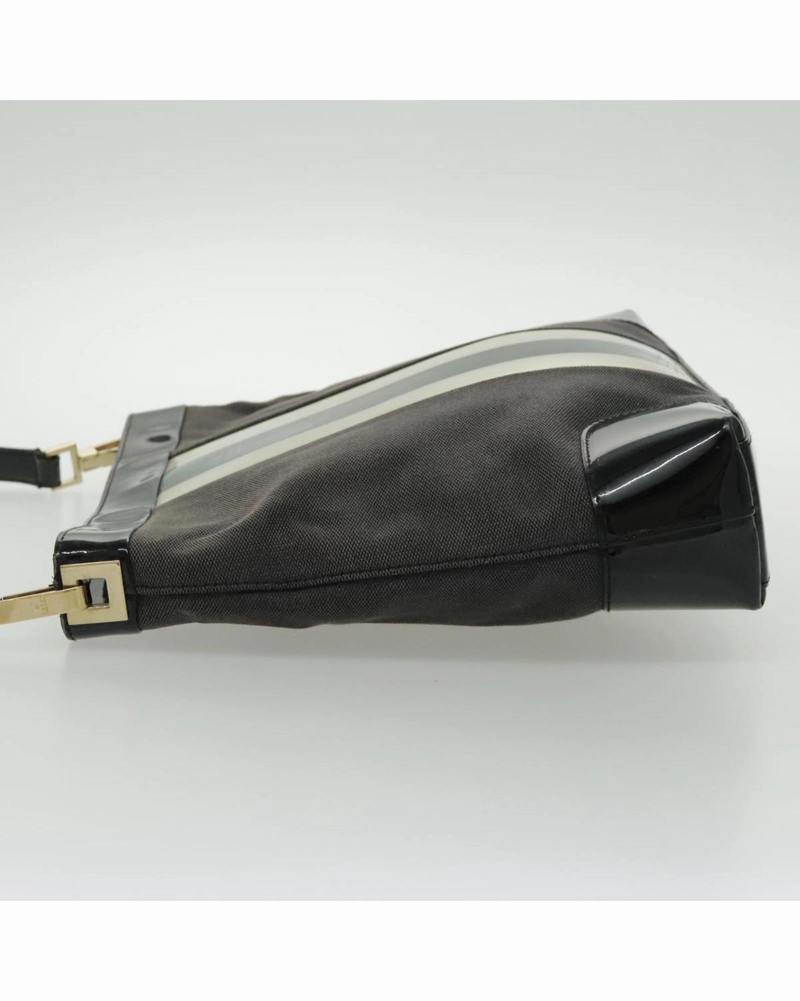 Canvas Shoulder Bag with Gold Accents