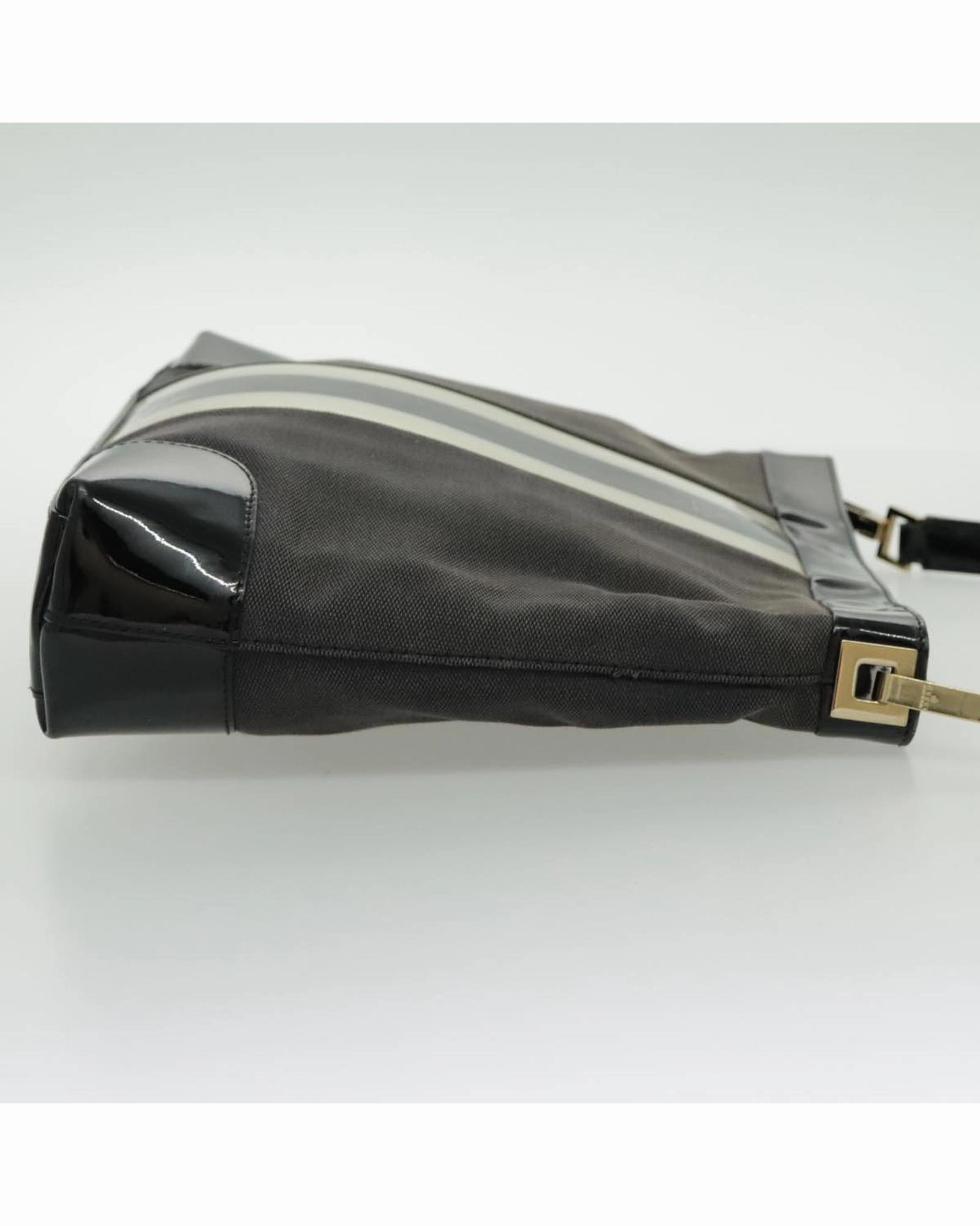 Canvas Shoulder Bag with Gold Accents
