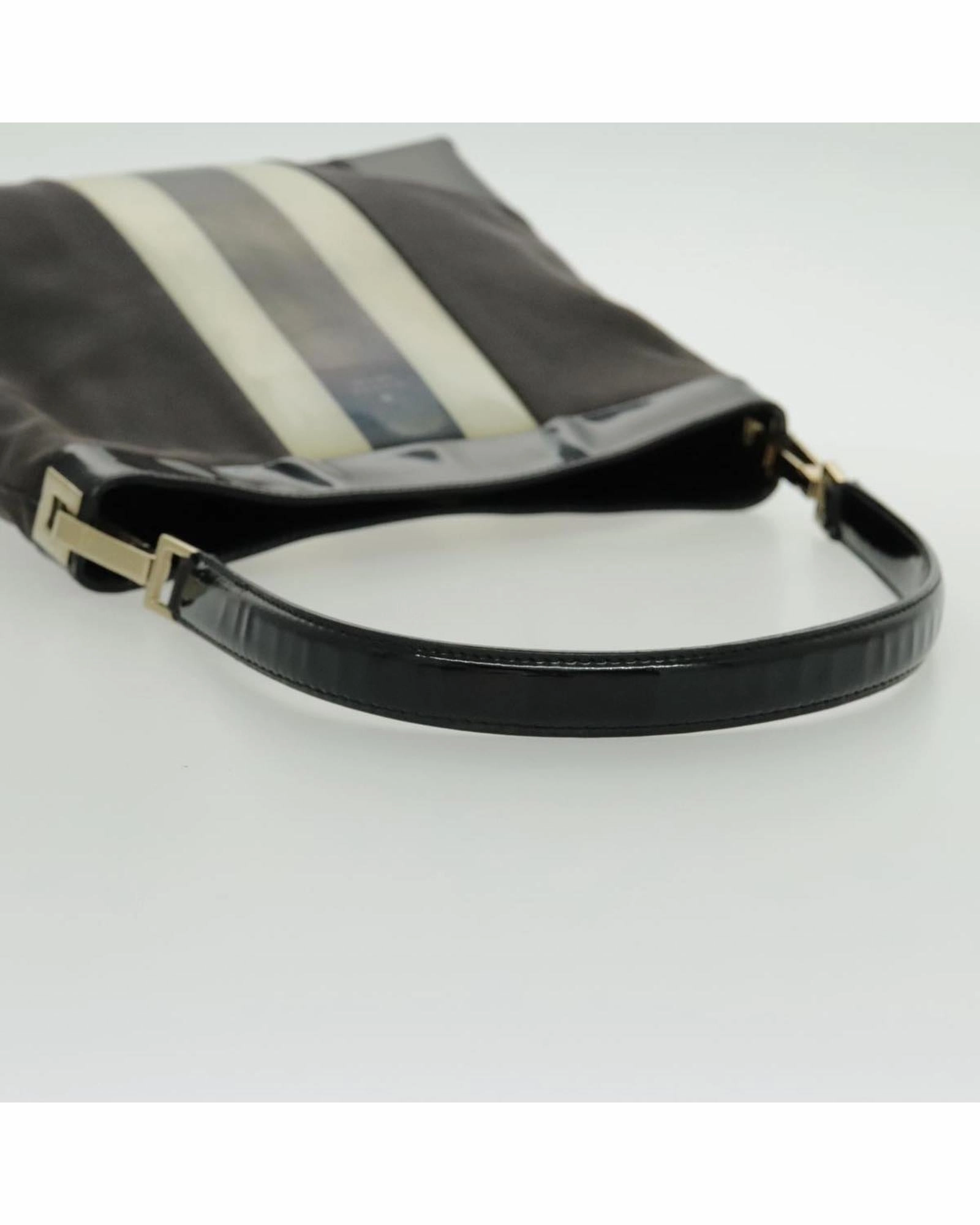 Canvas Shoulder Bag with Gold Accents