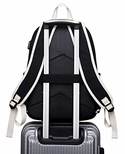 Canvas Travel Laptop Backpacks Womens College Backpack School Bag 15 inch USB Daypack Outdoor