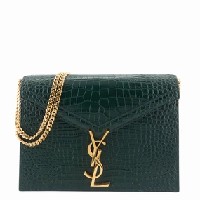 Cassandre Croc Embossed Leather Chain Bag