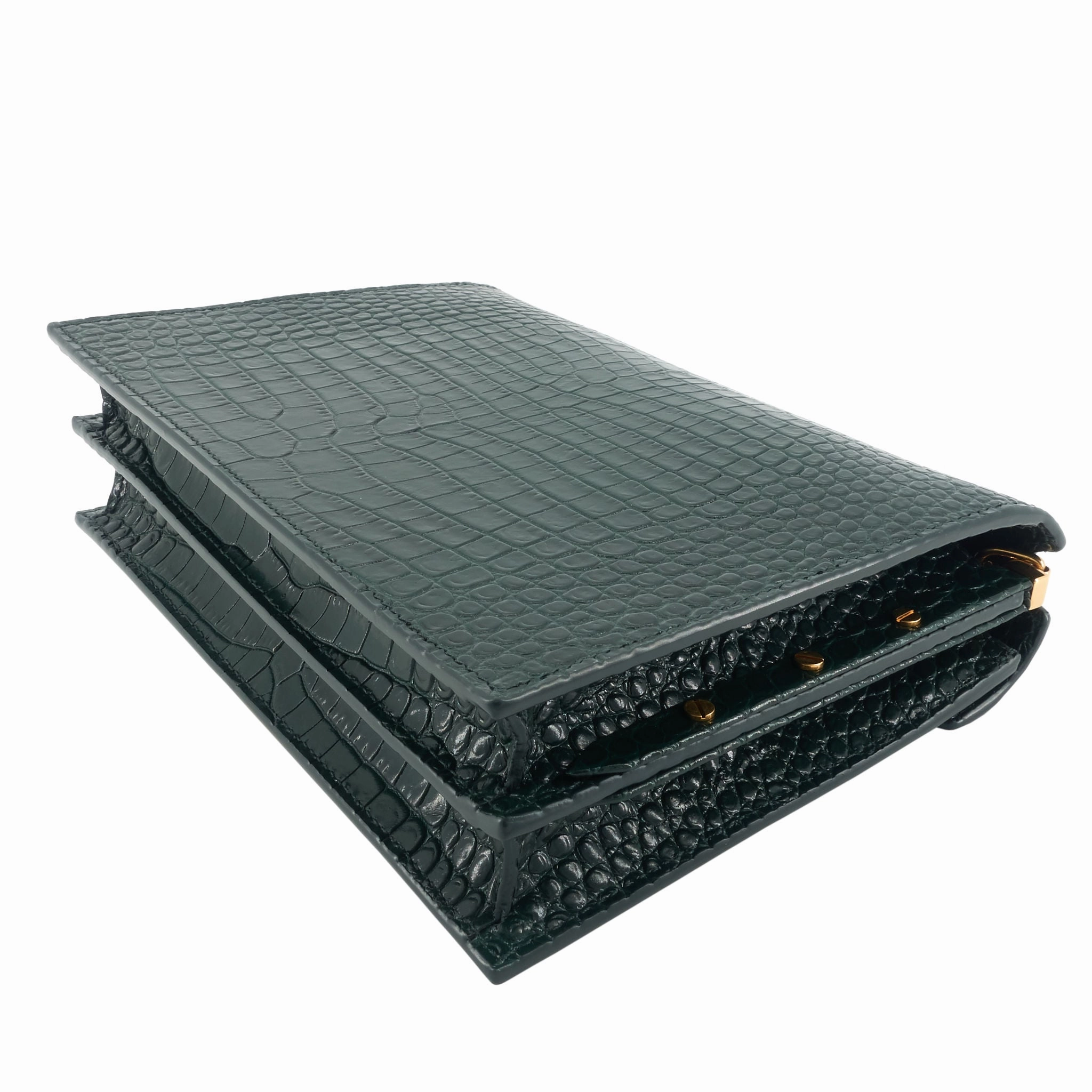 Cassandre Croc Embossed Leather Chain Bag