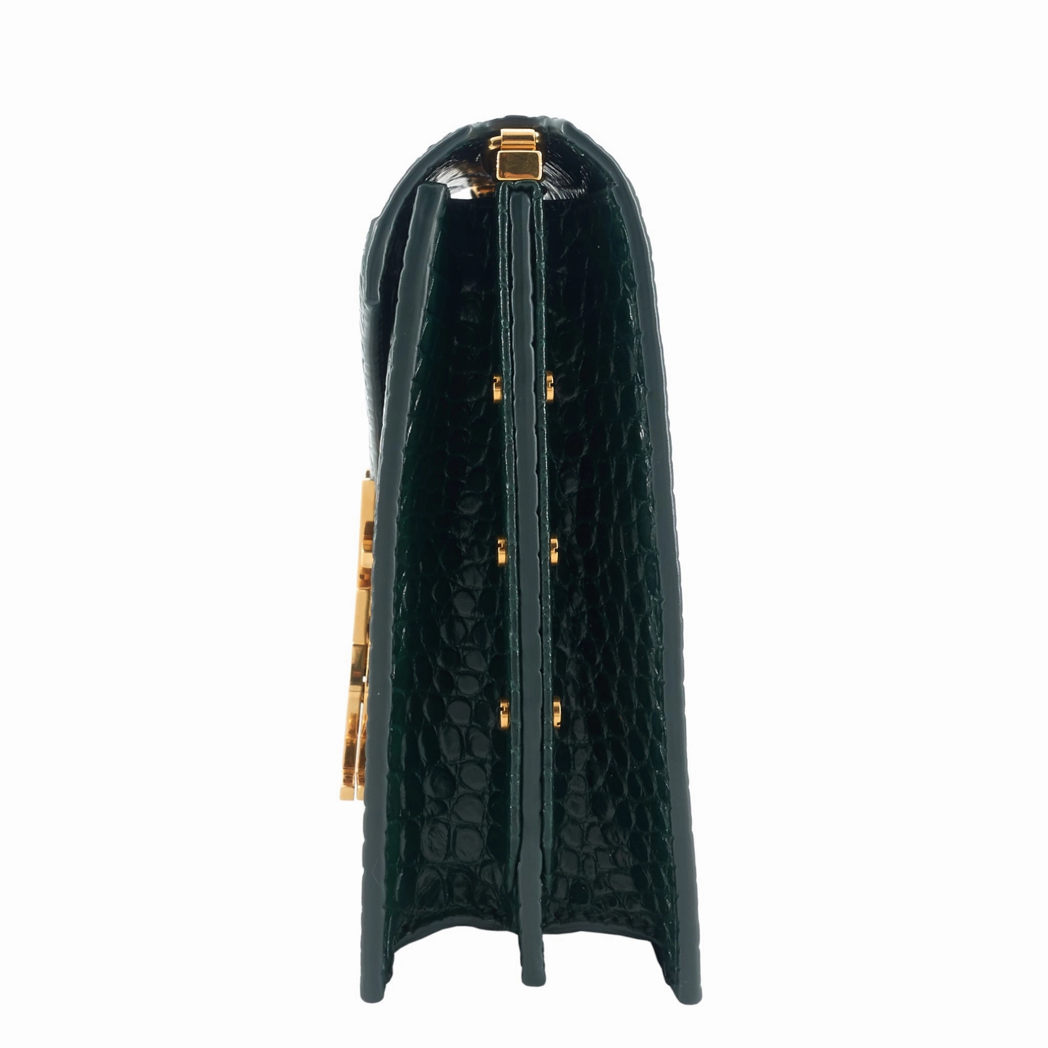 Cassandre Croc Embossed Leather Chain Bag