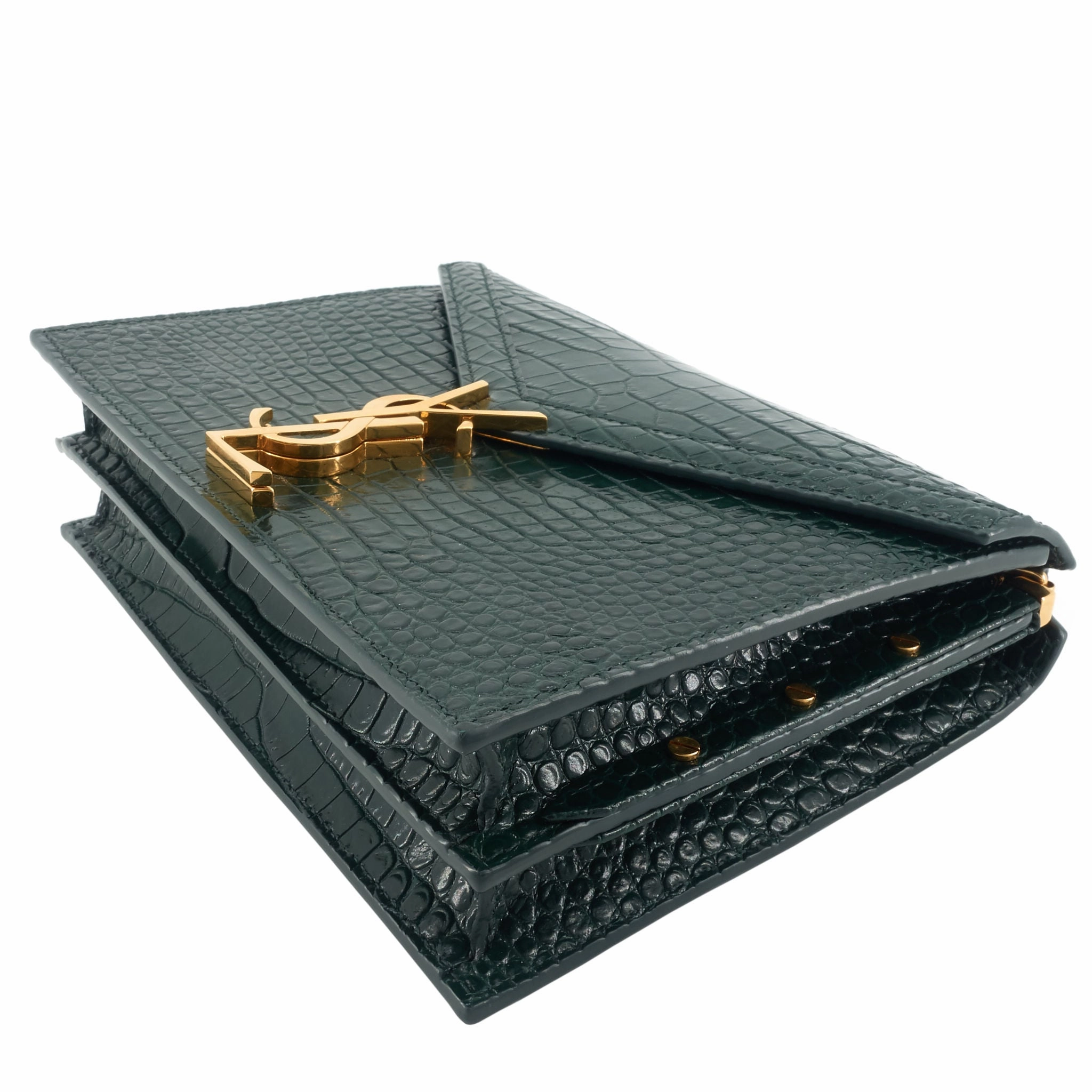 Cassandre Croc Embossed Leather Chain Bag