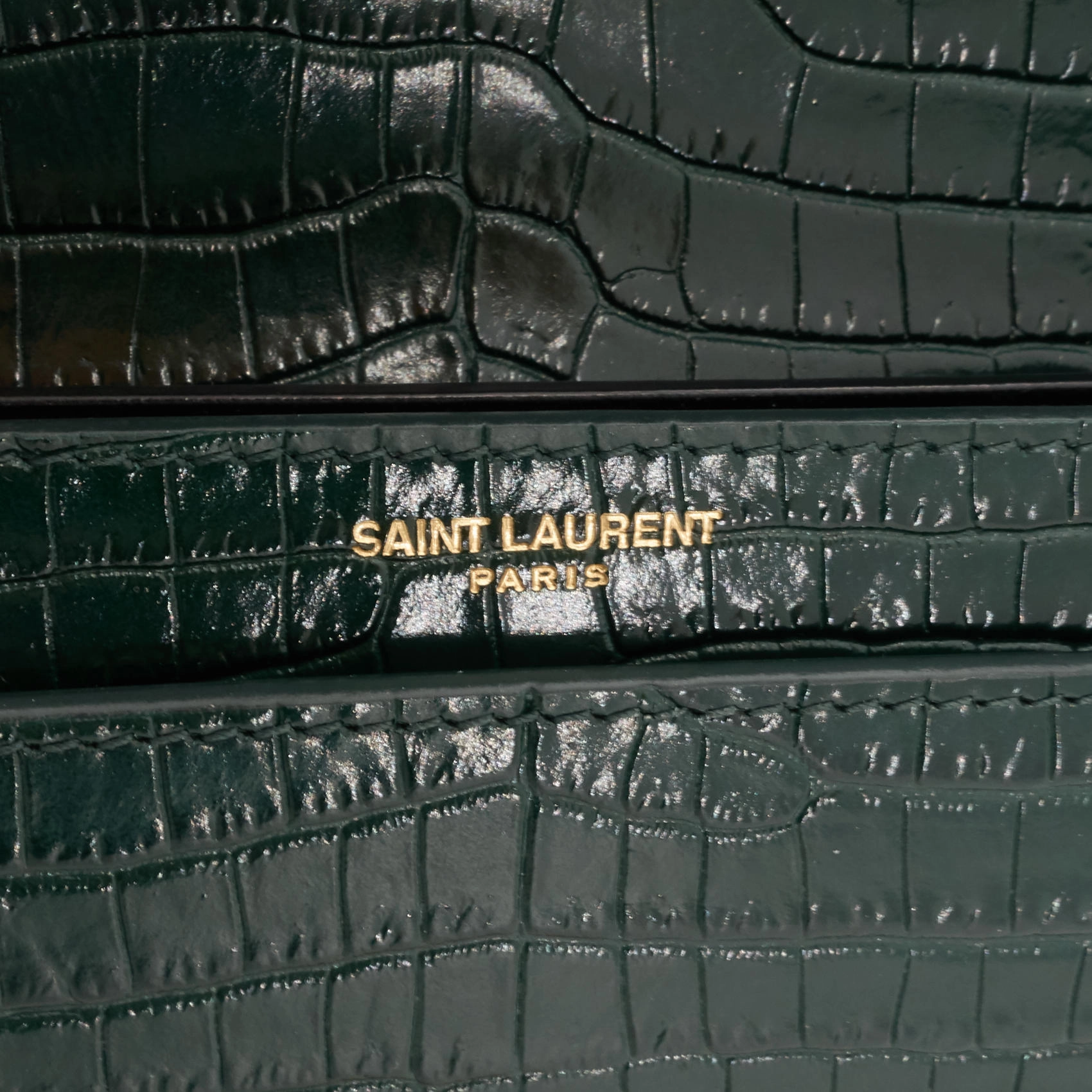 Cassandre Croc Embossed Leather Chain Bag