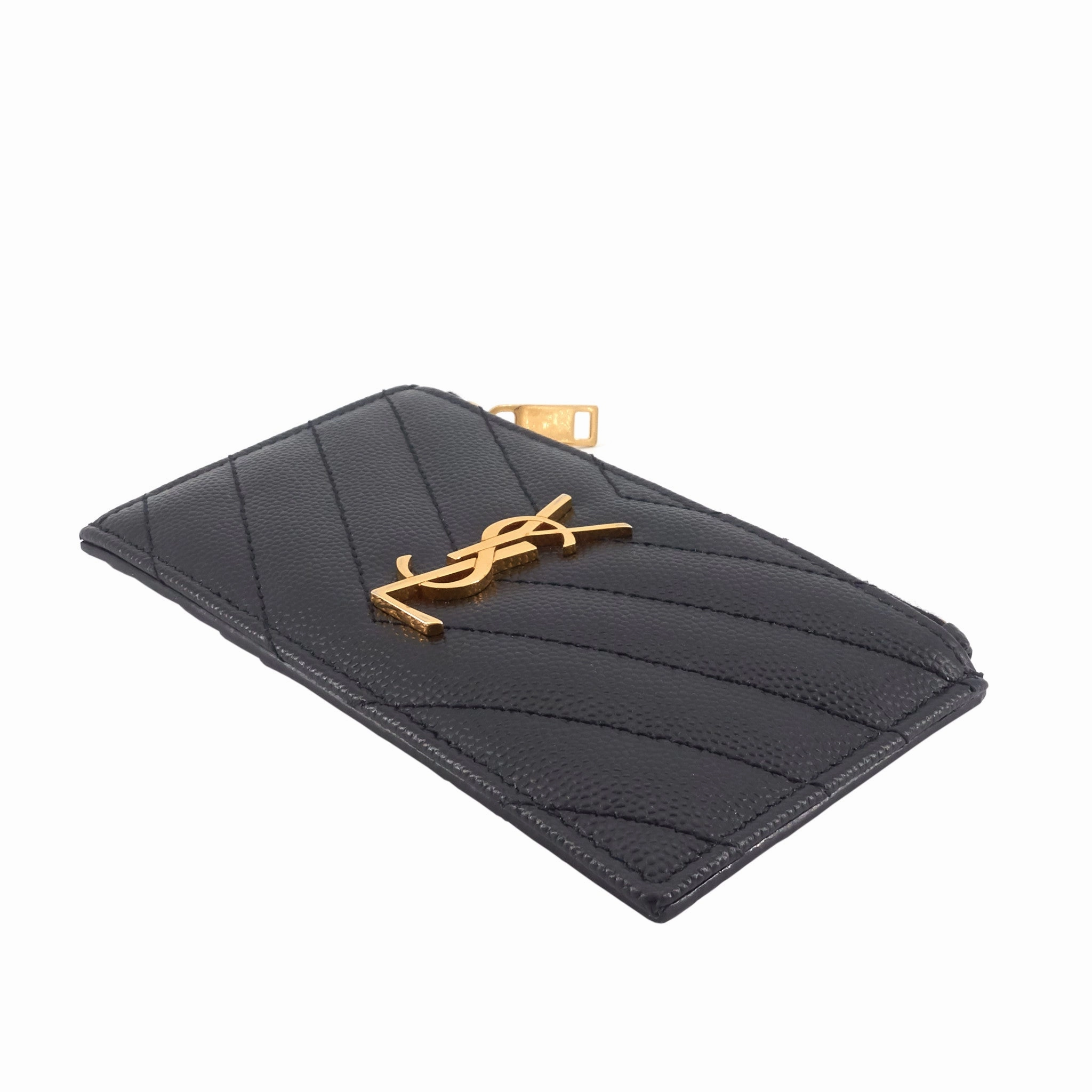 Cassandre Matelass Fragments Grain de Poudre Leather Card Case