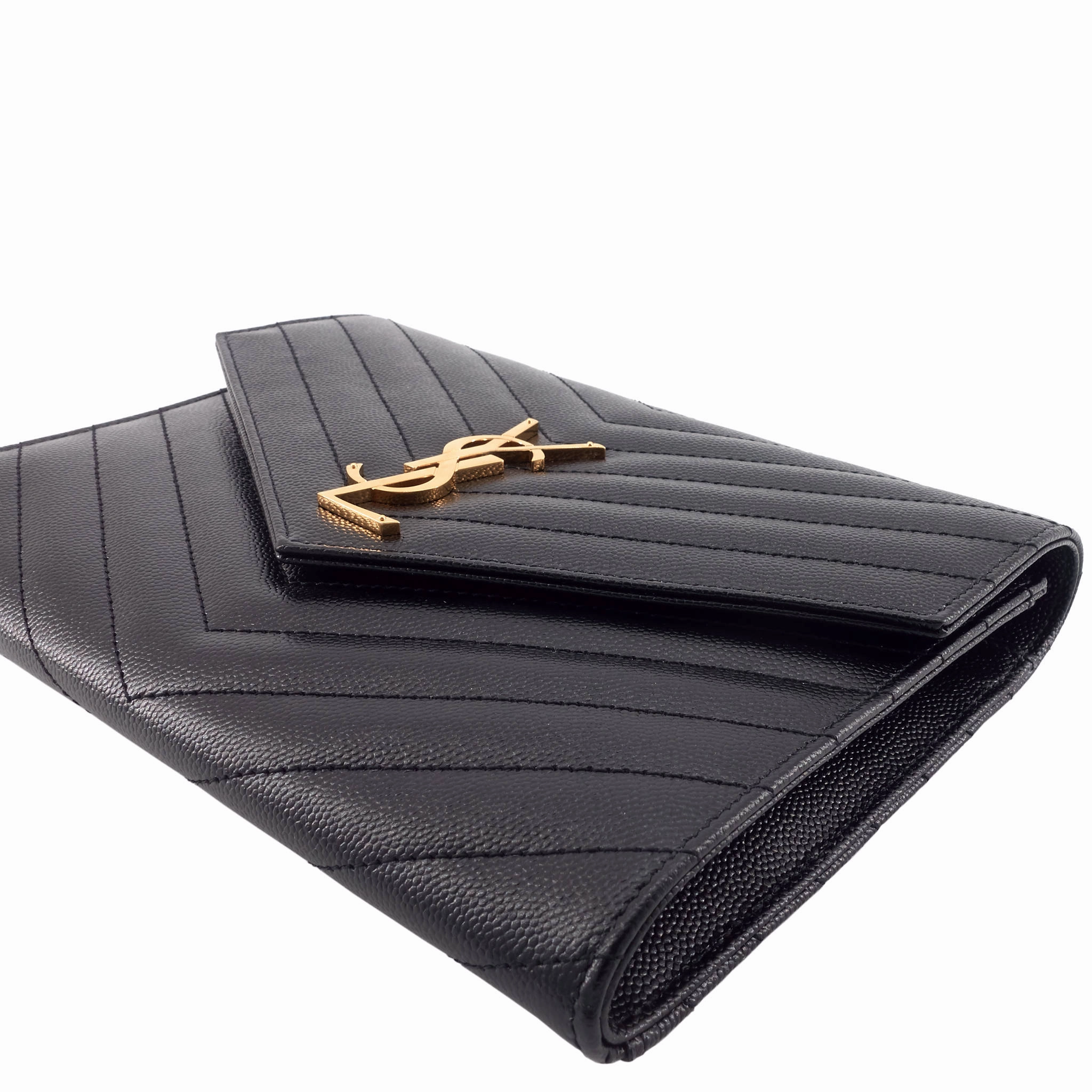 Cassandre Matelass Grain de Poudre Leather Flap Pouch