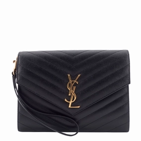 Cassandre Matelass Grain de Poudre Leather Flap Pouch