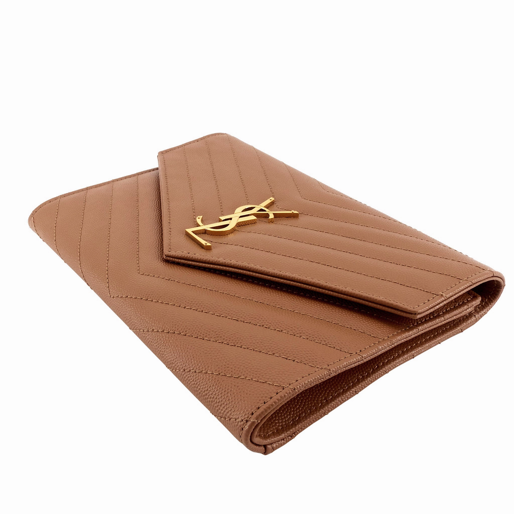 Cassandre Matelass Grain de Poudre Leather Flap Pouch
