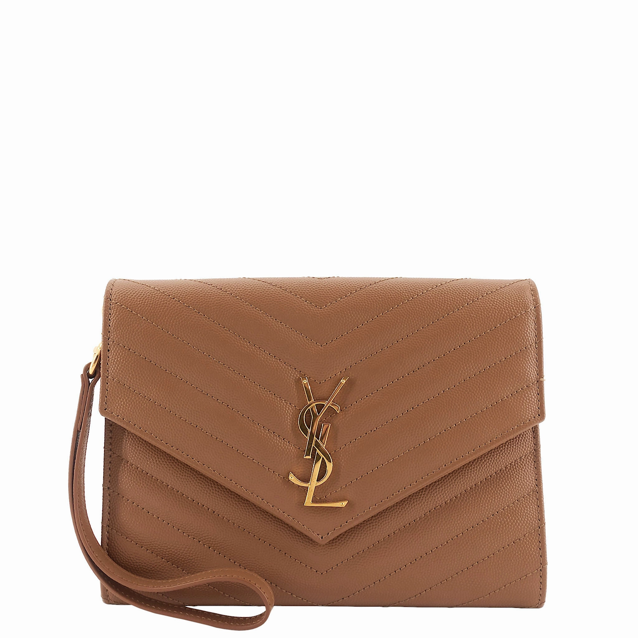 Cassandre Matelass Grain de Poudre Leather Flap Pouch