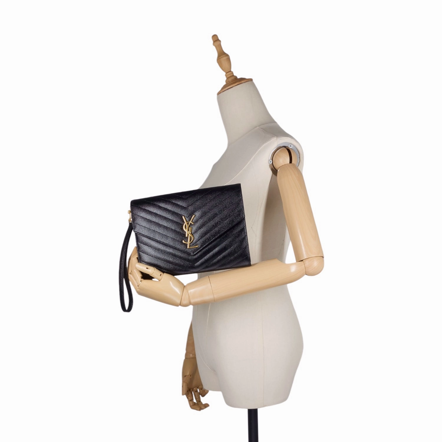 Cassandre Matelass Grain de Poudre Leather Flap Pouch