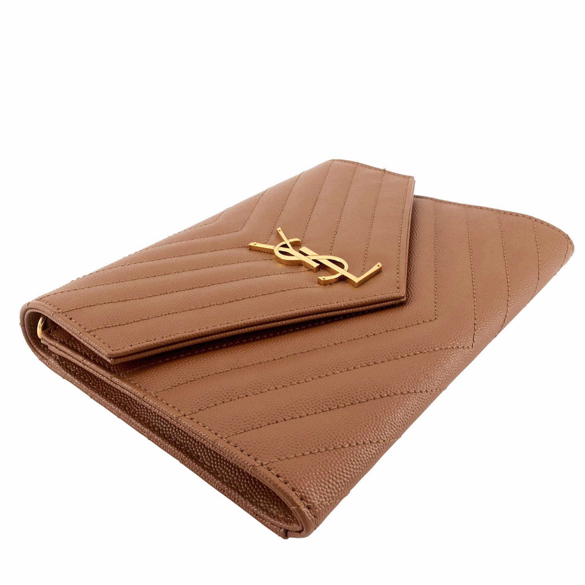 Cassandre Matelass Grain de Poudre Leather Flap Pouch