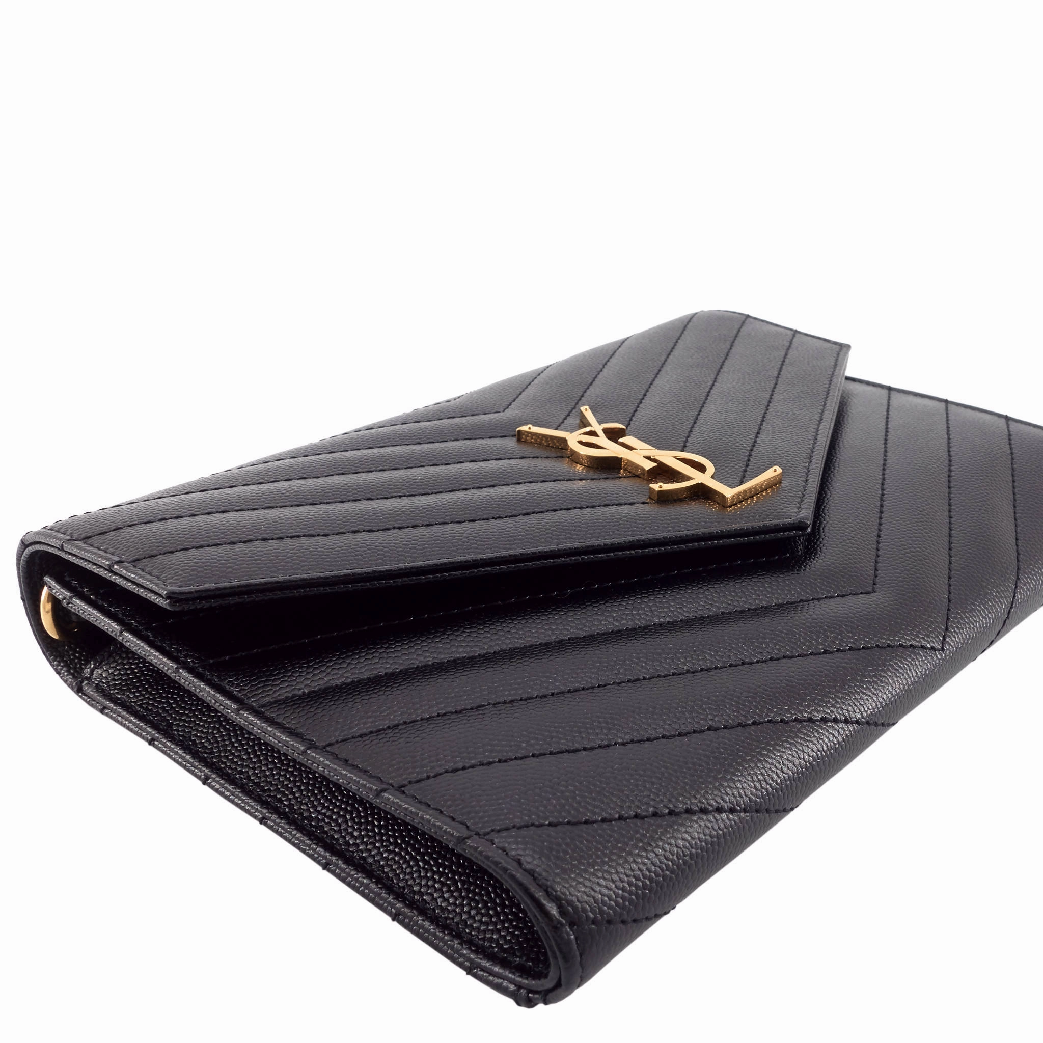 Cassandre Matelass Grain de Poudre Leather Flap Pouch