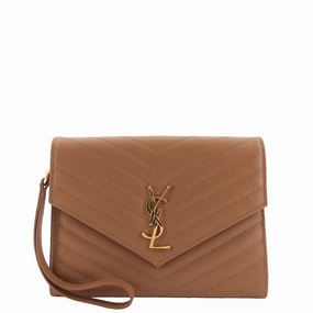 Cassandre Matelass Grain de Poudre Leather Flap Pouch
