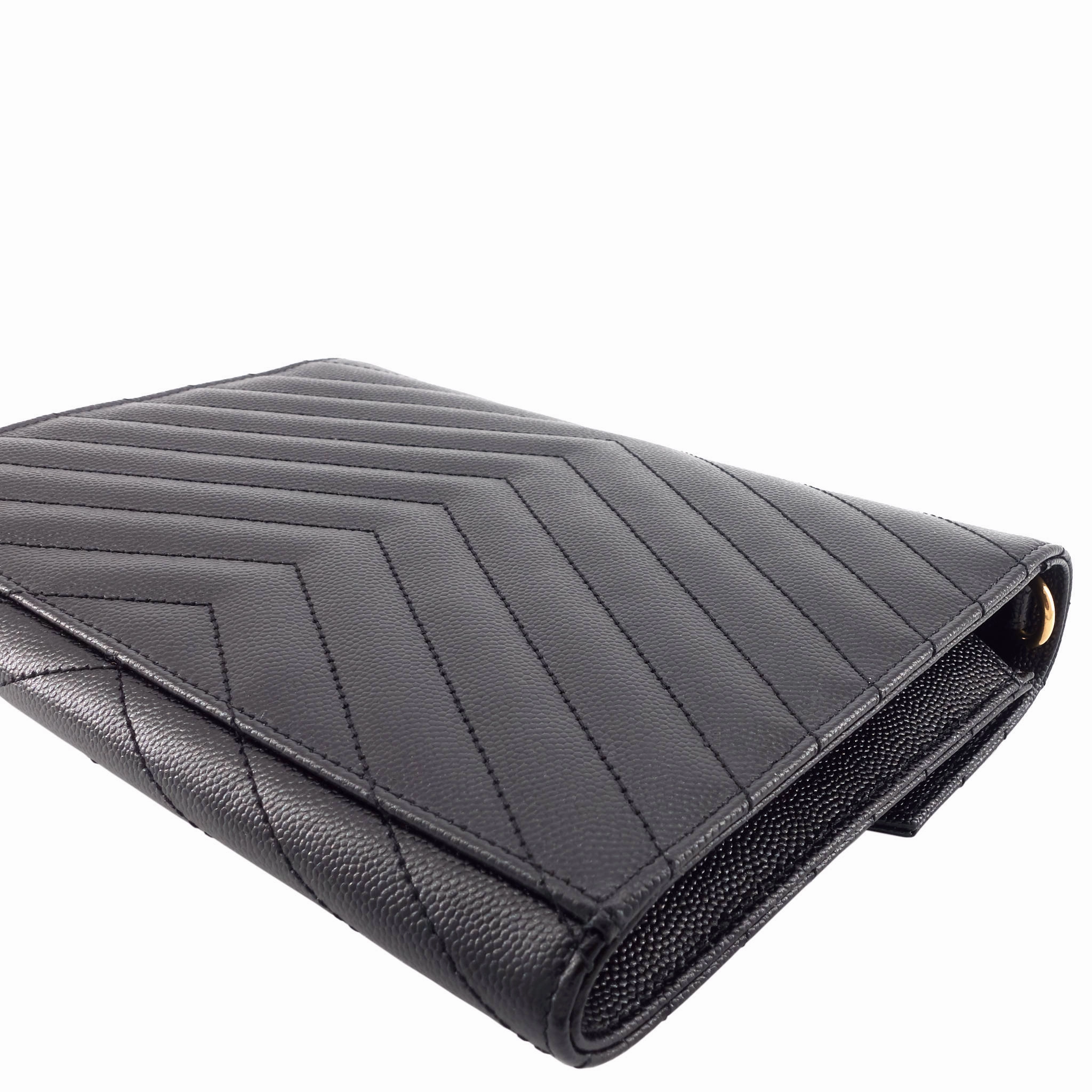 Cassandre Matelass Grain de Poudre Leather Flap Pouch