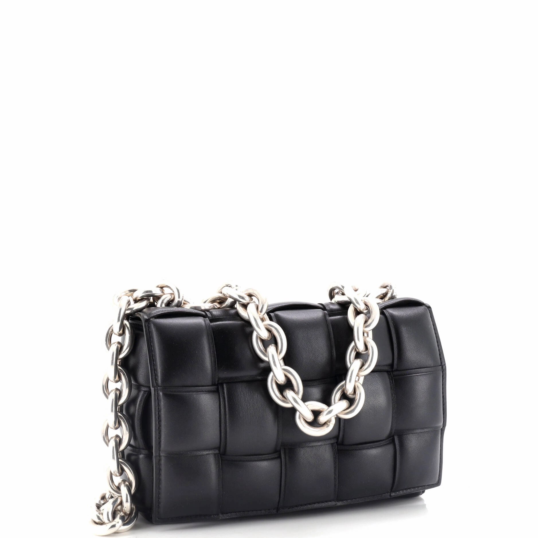 Cassette Chain Crossbody Bag Padded Maxi Intrecciato Leather