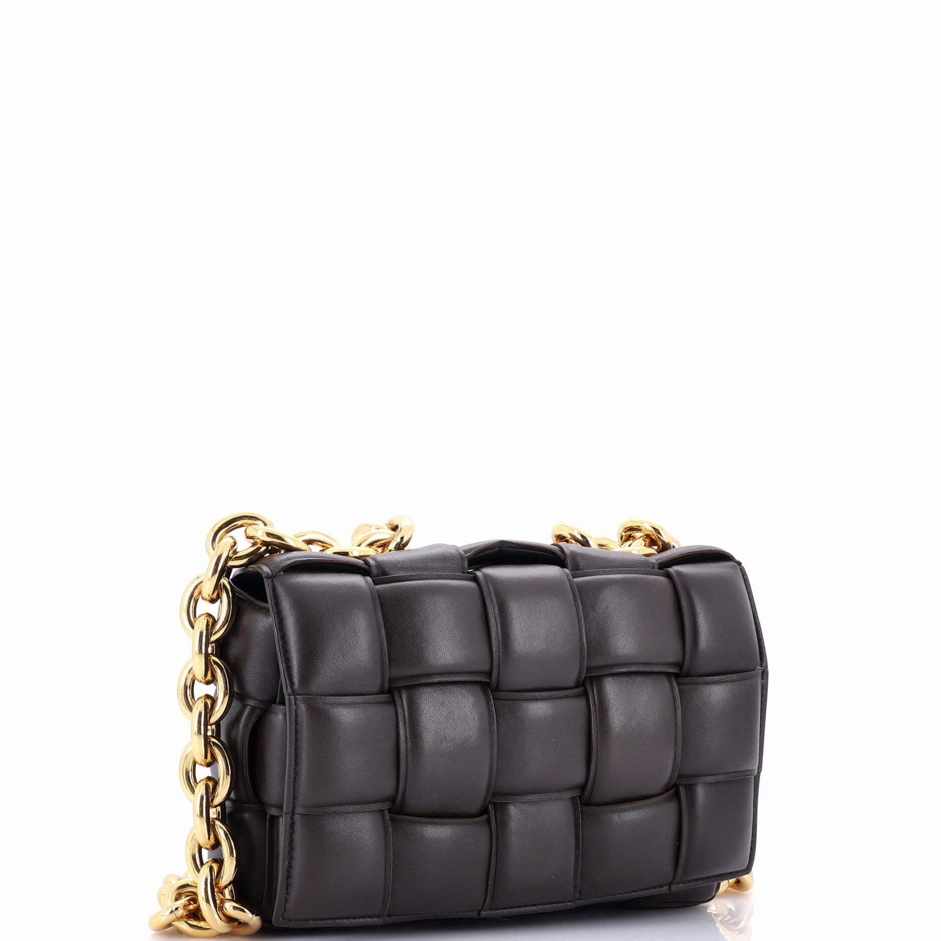 Cassette Chain Crossbody Bag Padded Maxi Intrecciato Leather