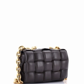 Cassette Chain Crossbody Bag Padded Maxi Intrecciato Leather