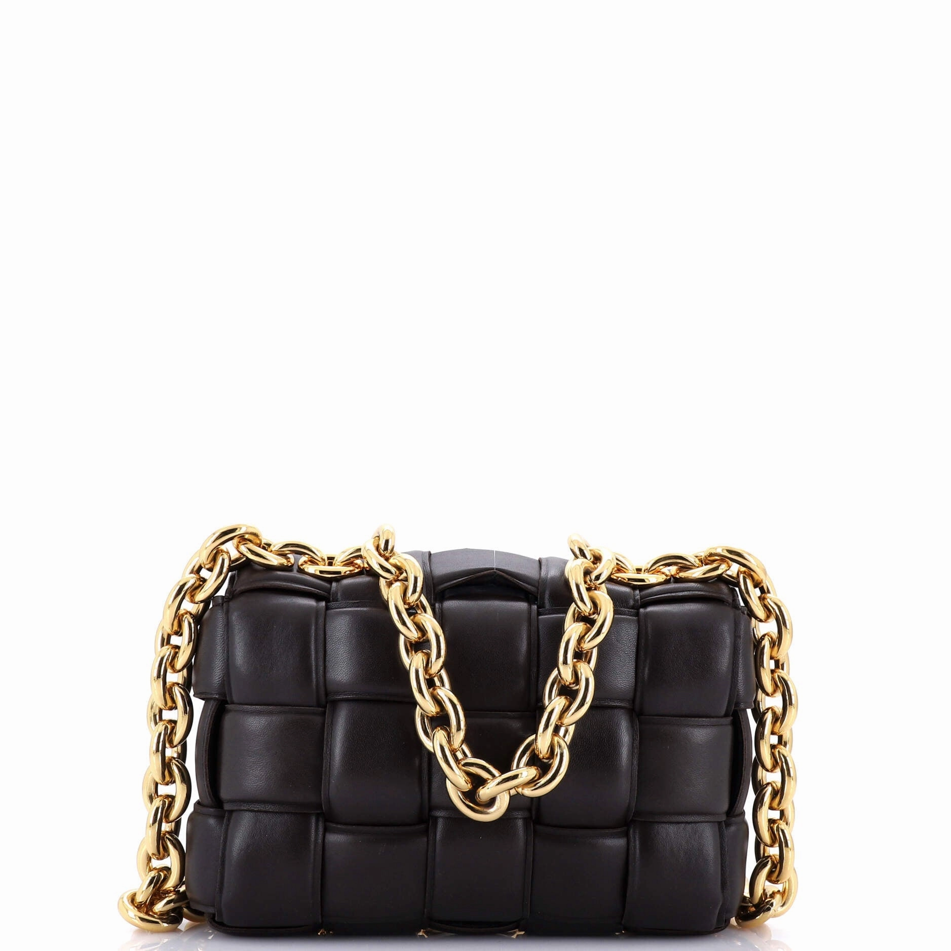 Cassette Chain Crossbody Bag Padded Maxi Intrecciato Leather