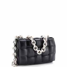 Cassette Chain Crossbody Bag Padded Maxi Intrecciato Leather