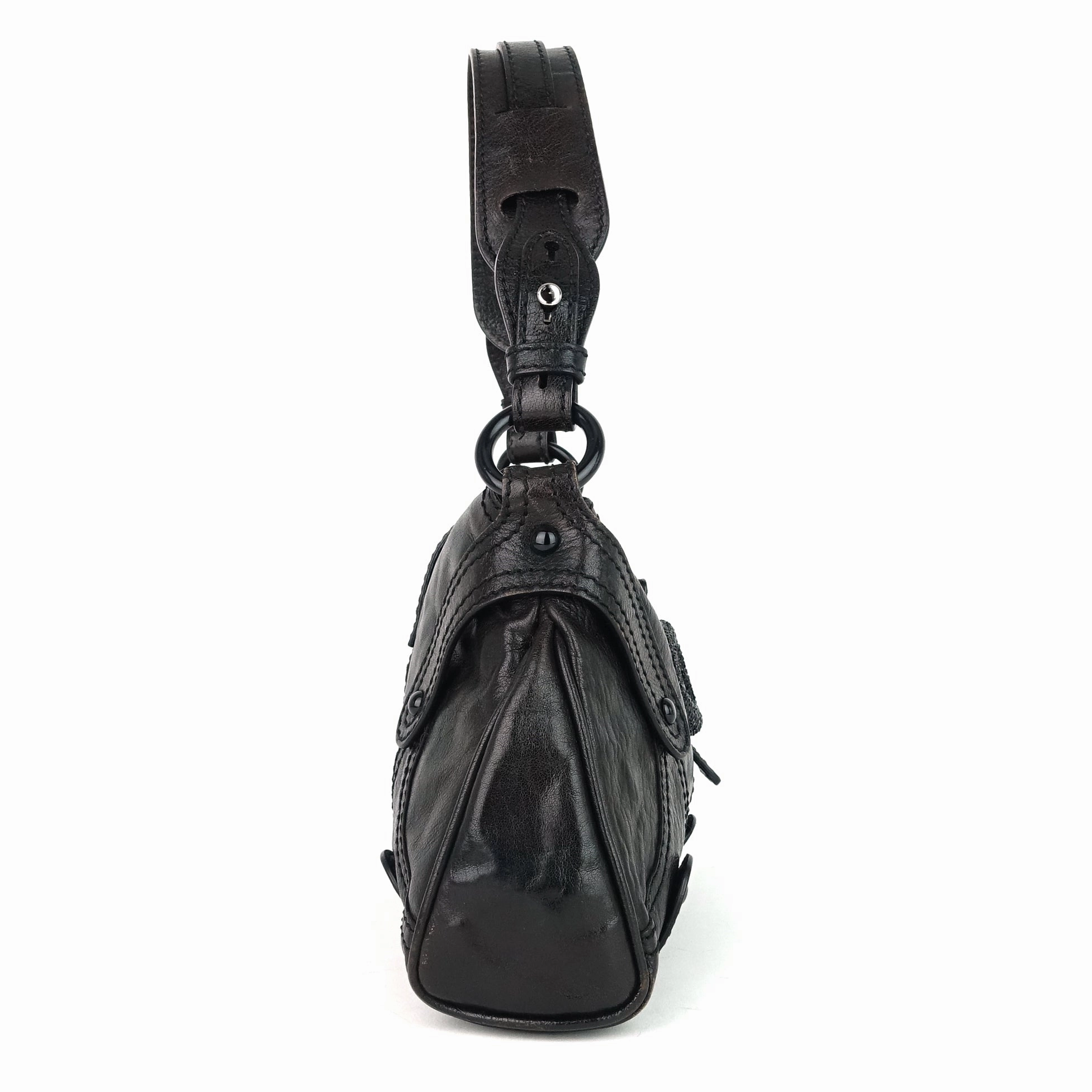 Catch Purse Crystal Logo Clasp Leather Bag