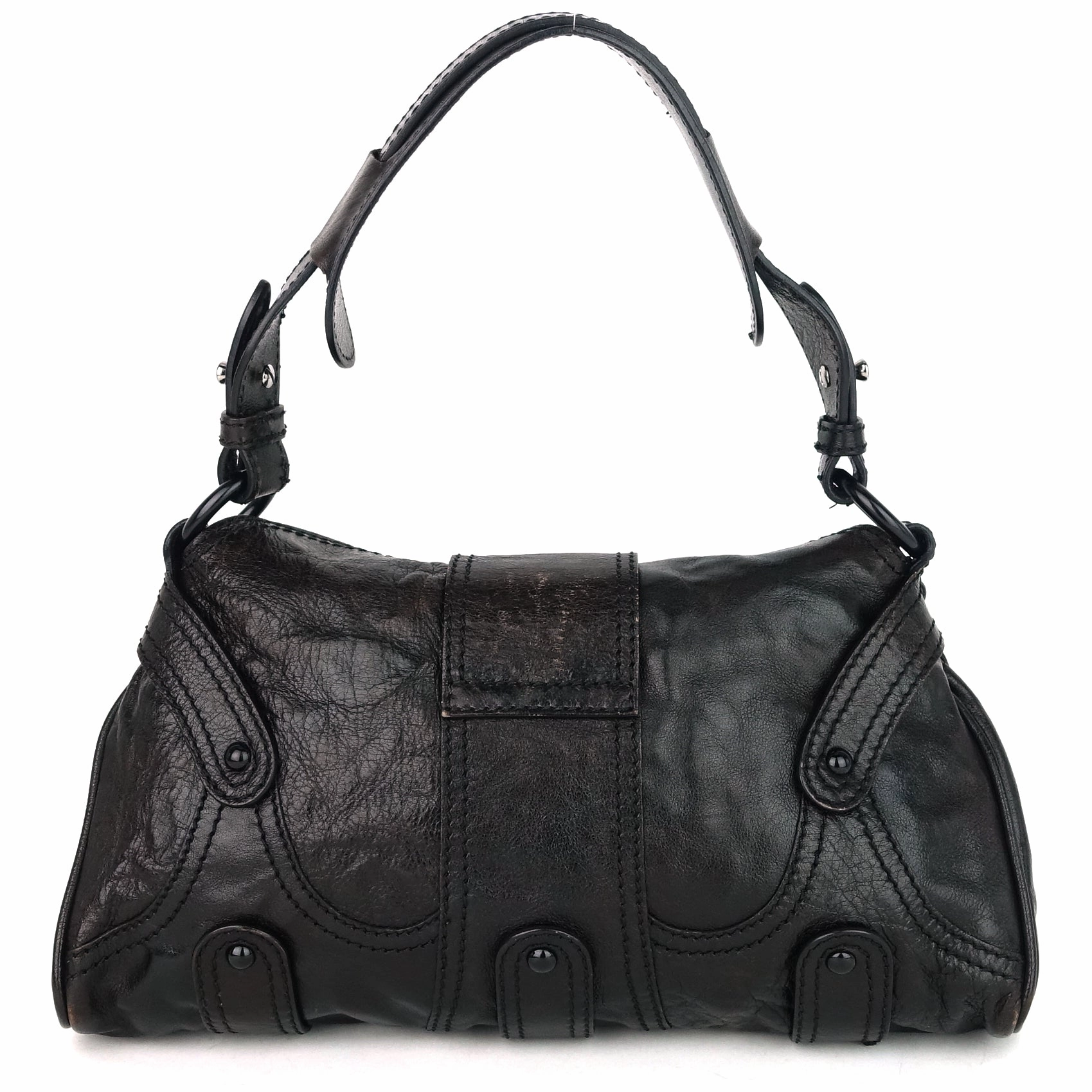 Catch Purse Crystal Logo Clasp Leather Bag