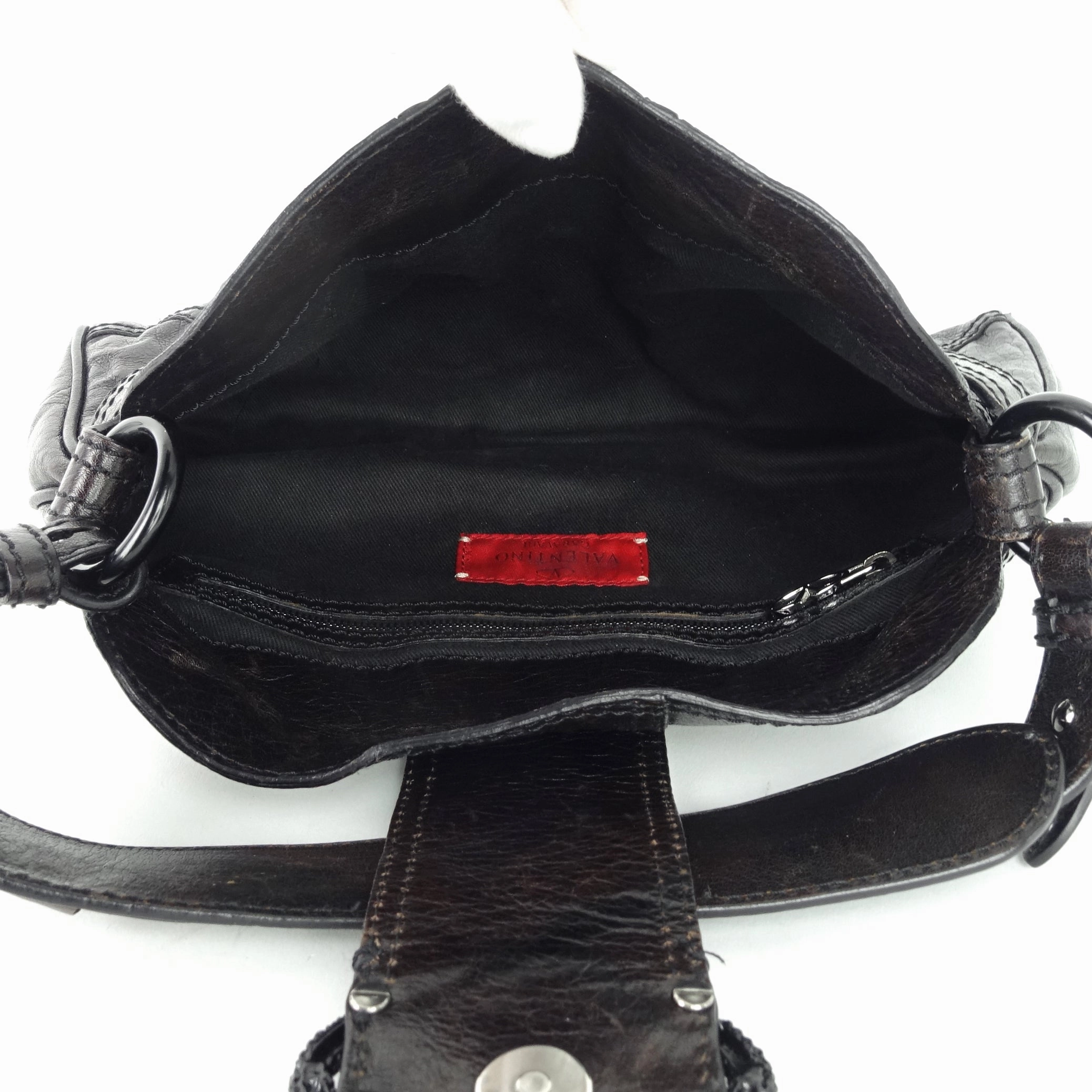Catch Purse Crystal Logo Clasp Leather Bag