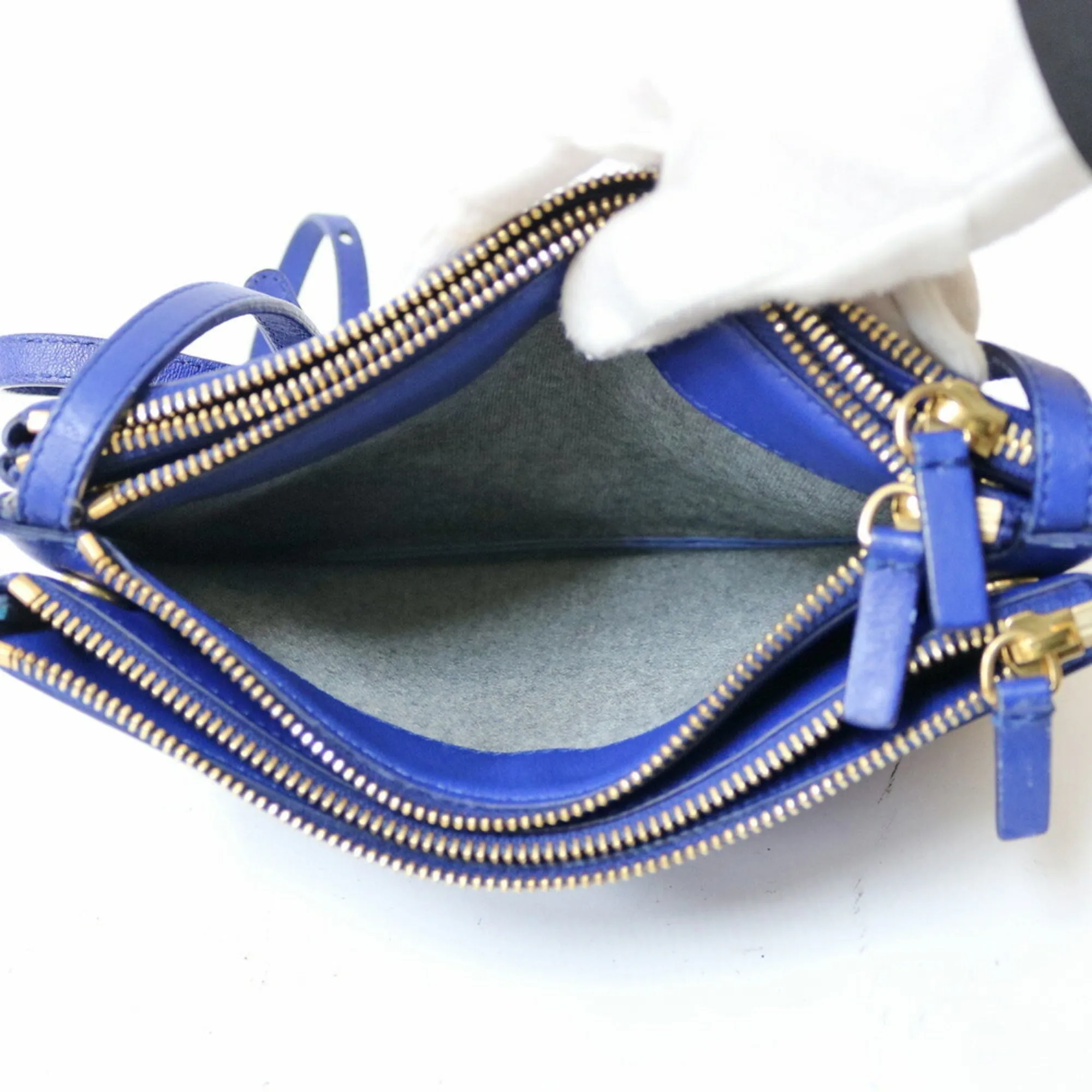 Celine Shoulder Bag Trio Blue Ladies