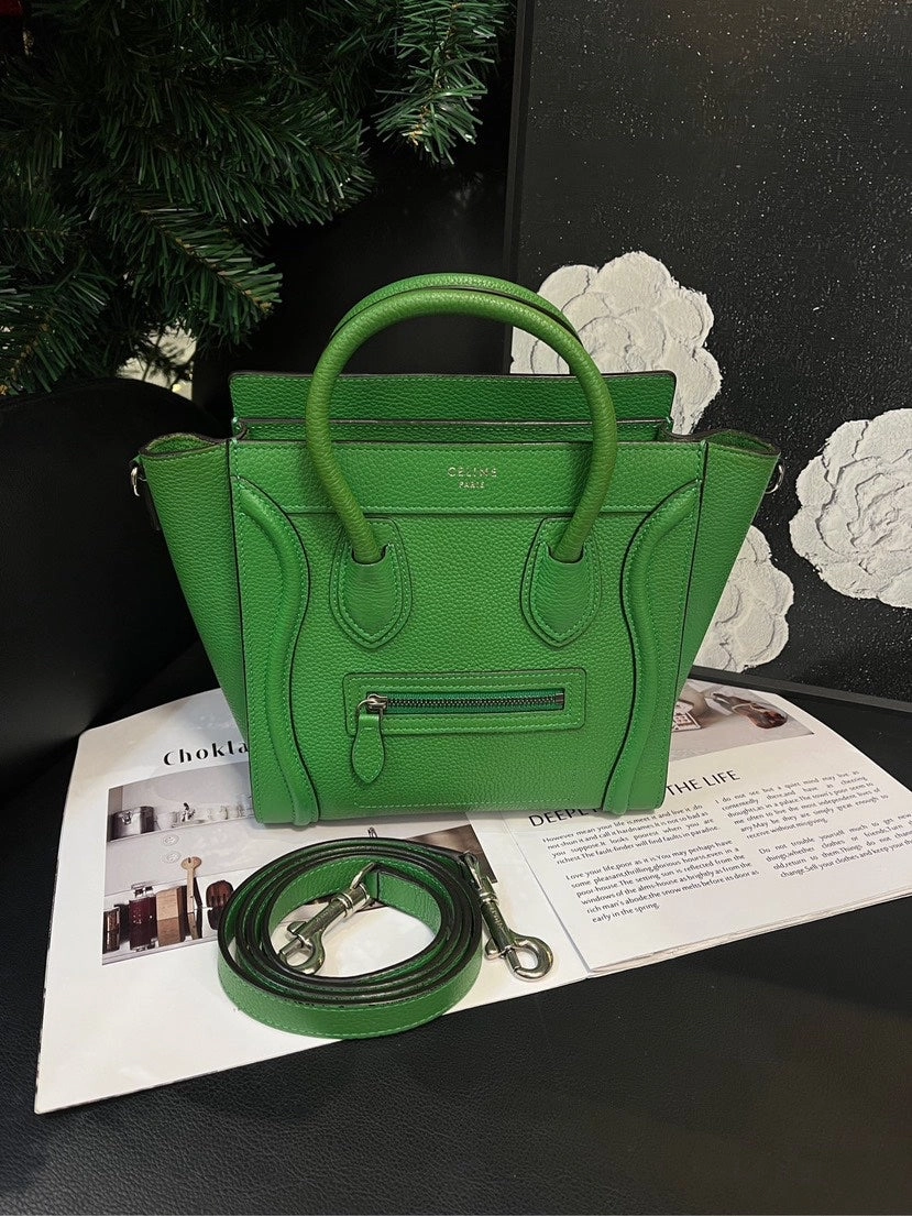 Celine Avocado Green Smiley Crossbody Bag Medium Size