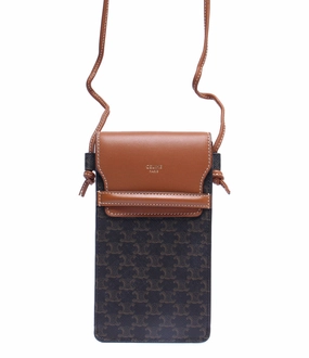 Celine Brown Leather Crossbody Bag Small