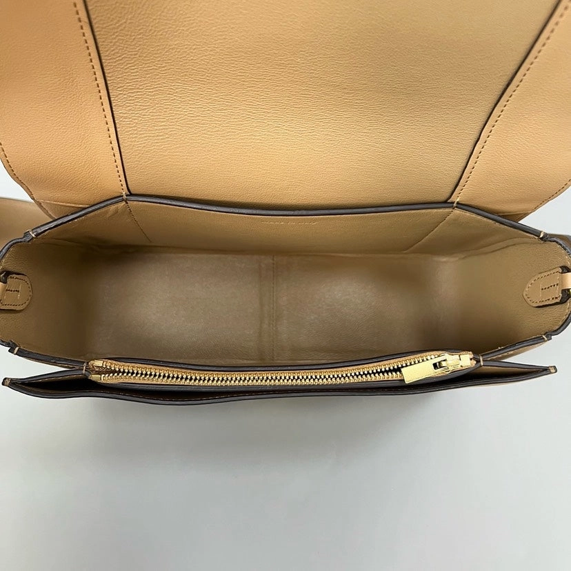 Celine Frame Bag Tan White Shoulder Bag