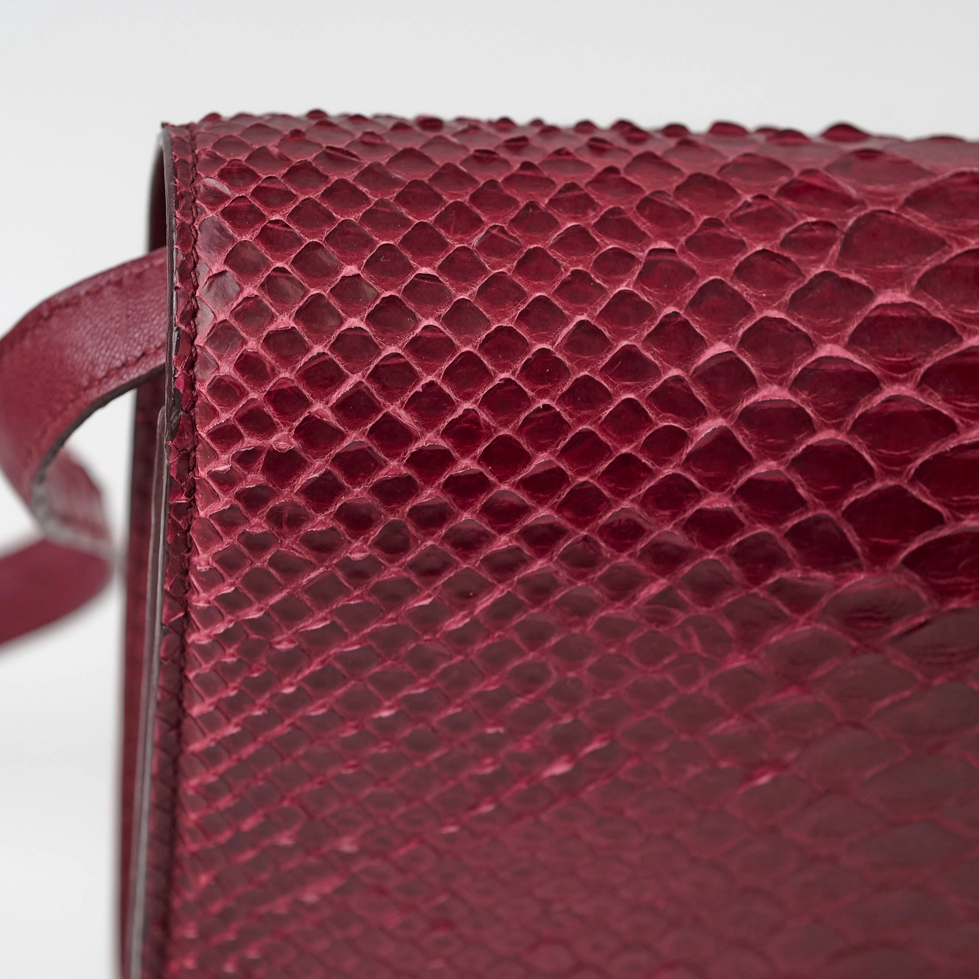 Celine Python Medium Classic Box Burgundy