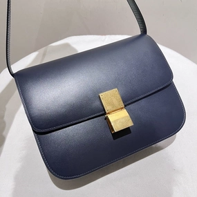 Celine Shoulder Bag Medium Indigo Leather