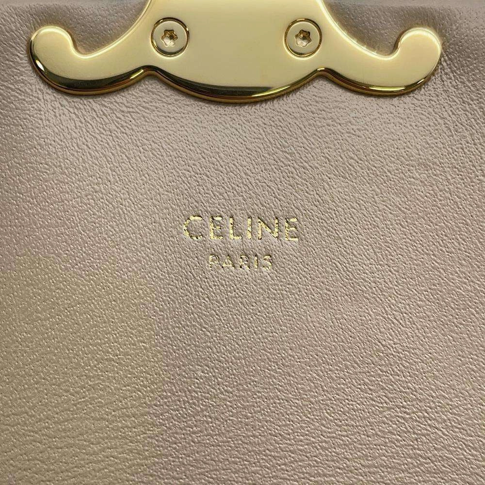 CELINE Triomphe ChainShoulder Gold Sequins Leather Size Mini
