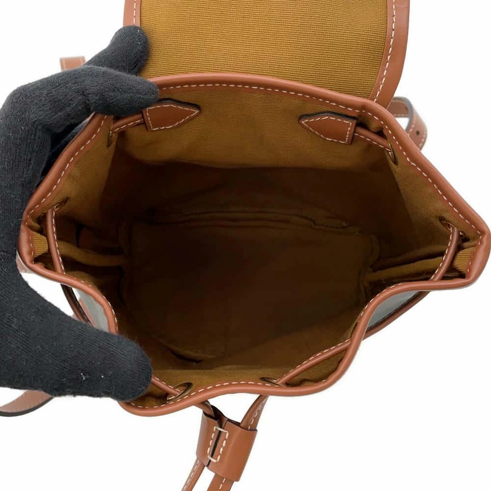 CELINE Triomphe Falco Backpack Tan197662CAS PVC Coated Canvas Leather Size Mini