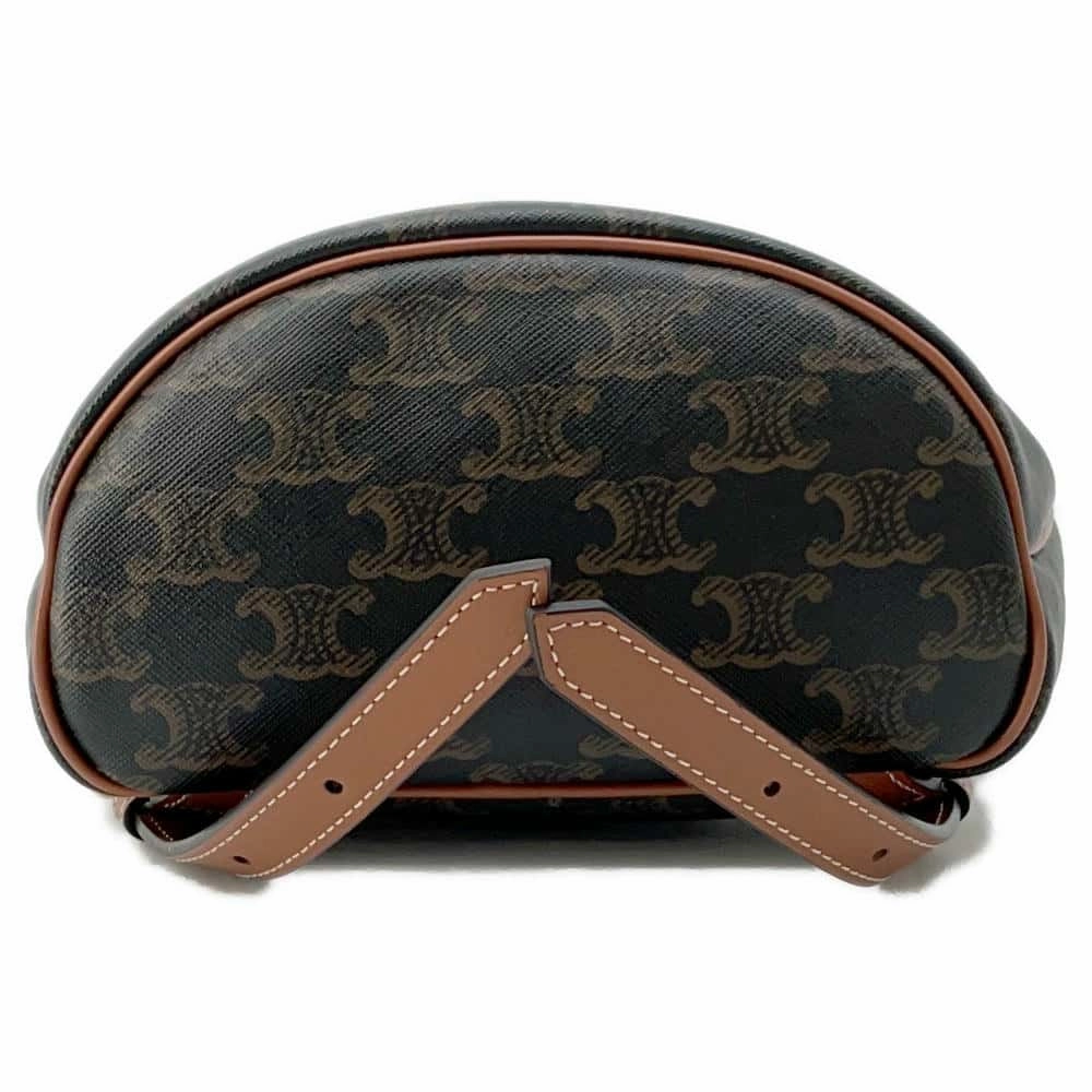 CELINE Triomphe Falco Backpack Tan197662CAS PVC Coated Canvas Leather Size Mini
