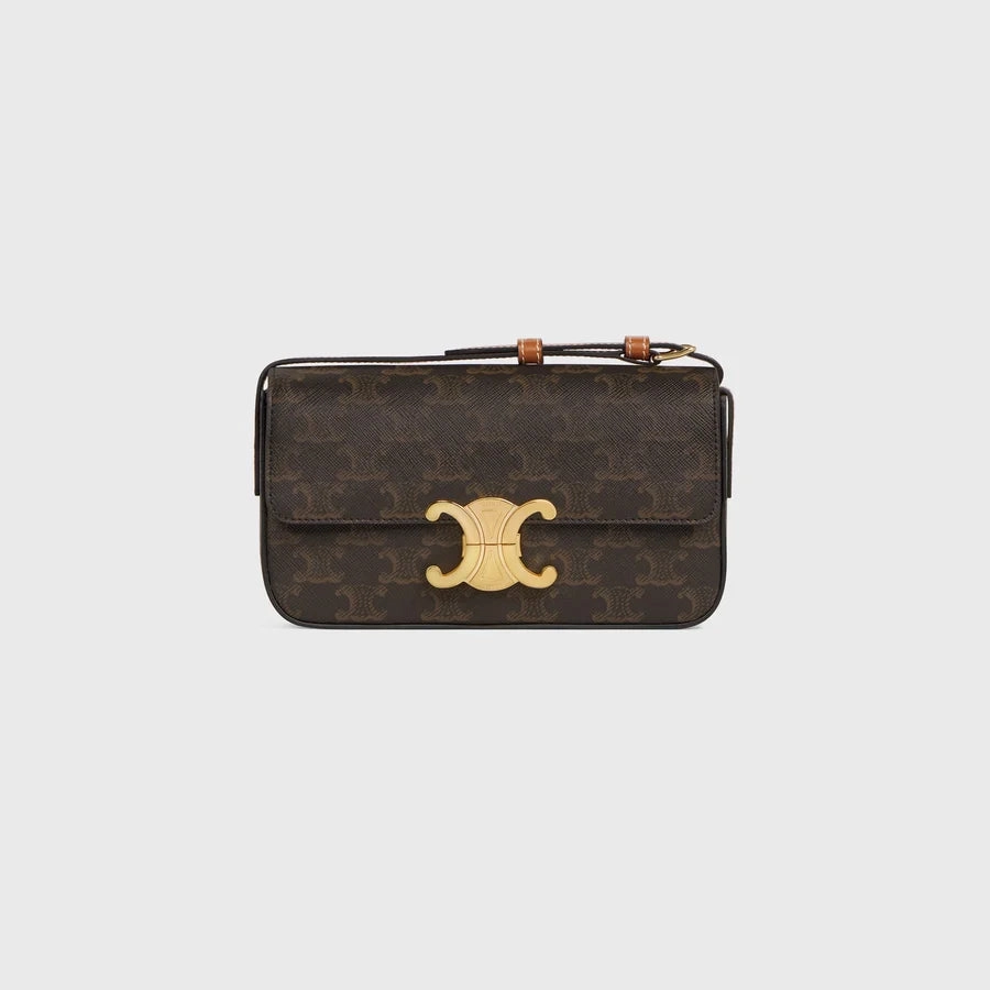 CELINE TRIOMPHE SHOULDER BAG IN TRIOMPHE CANVAS
