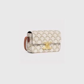 CELINE TRIOMPHE SHOULDER BAG IN TRIOMPHE CANVAS WHITE