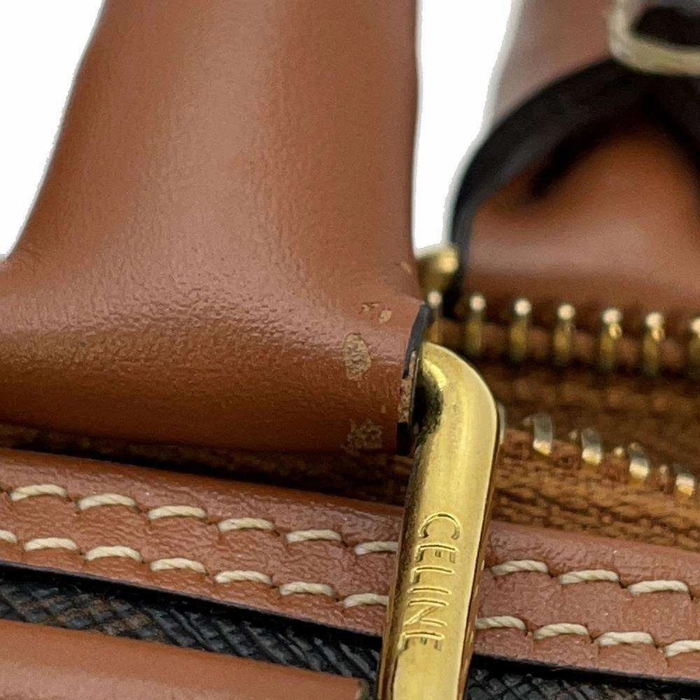 CELINE Triomphe Small Boston Shoulder Bag Black/Brown197582 PVC Leather
